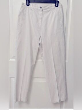 Christopher & Banks White Chinos Classic Style/ Front Slit Pockets/ High Waisted